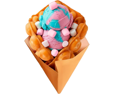 Баббл вафл с Мороженым Bubble Gum