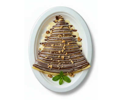 Сладкий блин с творогом и изюмом